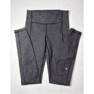 Lululemon Speed Up Tight 28 Herringbone Black White Grey Leggings Size 4
